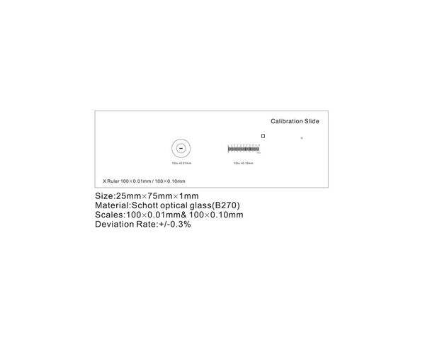 ToupTek Objektmikrometer, Linien (X) 1mm/100 Div.x0.01mm, 10mm/100 Div.x0.10mm