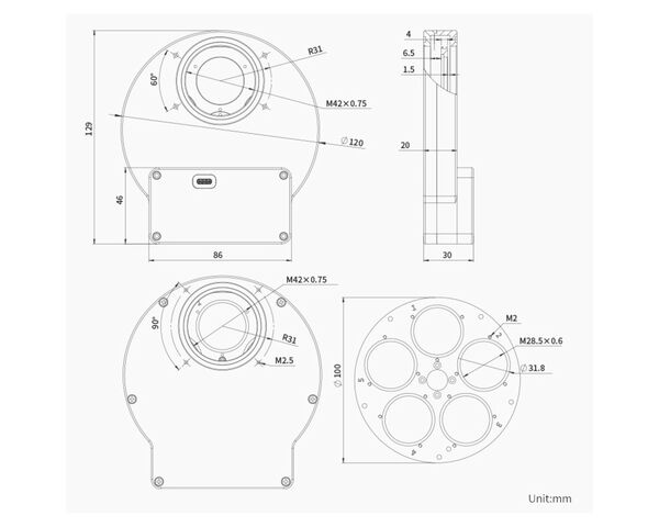 ZWO EFW 5x 1,25" Filtračné koleso, image-3