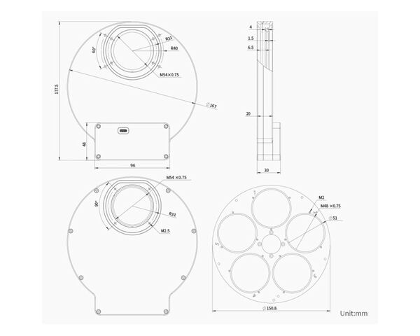 ZWO EFW 5x 2" Filtračné koleso, image-3