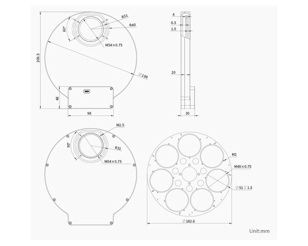ZWO EFW 7x 2" Filtračné koleso, image-3