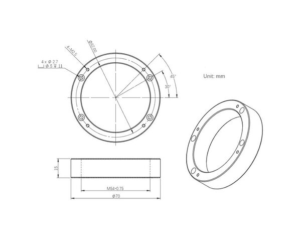 ZWO D70-M54F Adaptér, image-3