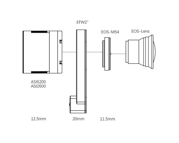 ZWO Canon EOS / EFW 2" Adaptér, image-2