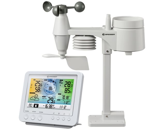 WLAN farebná meteostanica BRESSER s 5-v-1 profi senzorom – biela