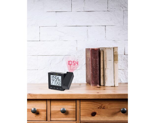 Explore Scientific RC Digital Projection Clock with Indoor Temperature, black, image-4
