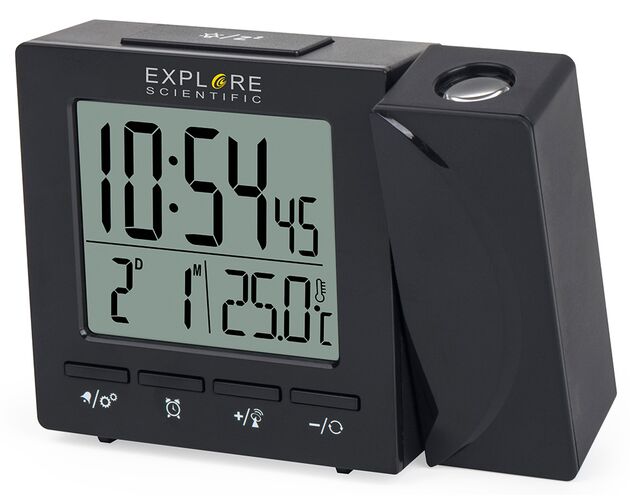 Explore Scientific RC Digital Projection Clock with Indoor Temperature, black, image-6