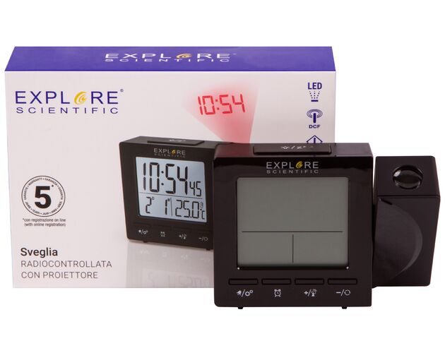 Explore Scientific RC Digital Projection Clock with Indoor Temperature, black, image-13