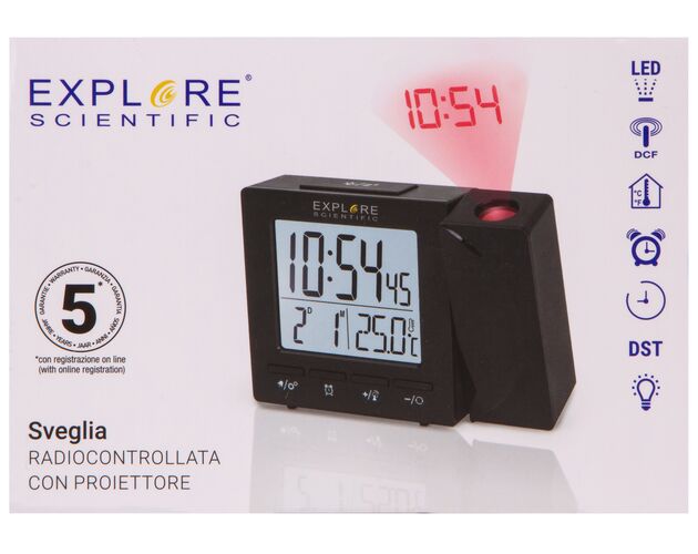 Explore Scientific RC Digital Projection Clock with Indoor Temperature, black, image-15