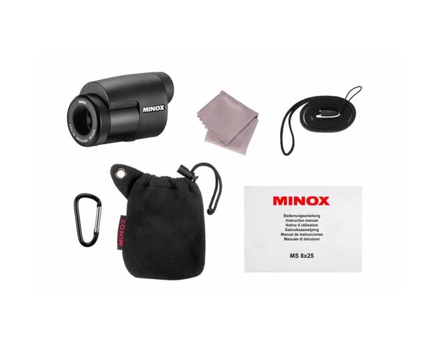 Ďalekohľad MINOX MS 8x25 mono makroskop čierno-strieborný, image-2