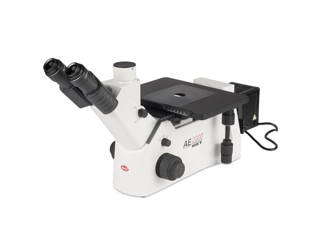 Motic Inverzný mikroskop AE2000 MET, trinokulárny, 50×–500×, LM, tmavé pole, 100W