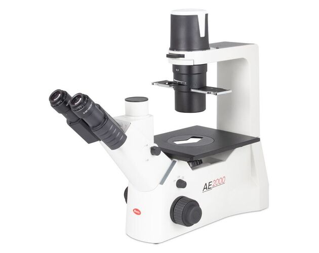 Motic Inverzný mikroskop AE2000, trinokulárny, infinity, 40×–200×, fázový kontrast, halogén 30W
