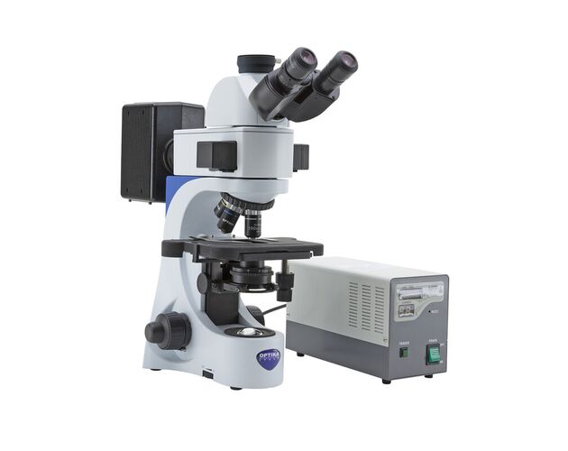 Optika Mikroskop B-383FL, trinokulárny, fluorescenčný HBO, B&G filter, N-PLAN IOS, 40×–1000×, EU verzia