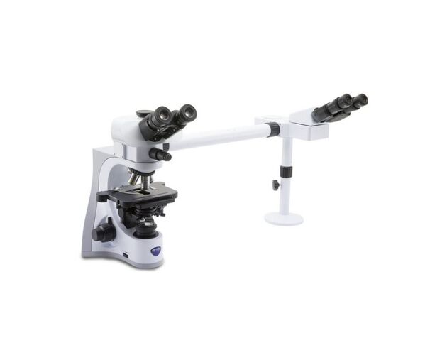Optika Mikroskop B-510-2, diskusný, trinokulárny, dvojhlavý, IOS W-PLAN, 40×–1000×, EU verzia