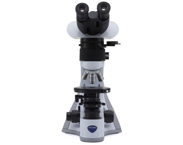 Optika Mikroskop B-510POL-I, polarizačný, dopadajúce a prechádzajúce svetlo, trinokulárny, IOS LWD W-PLAN POL, 50×–500×, EU verzia