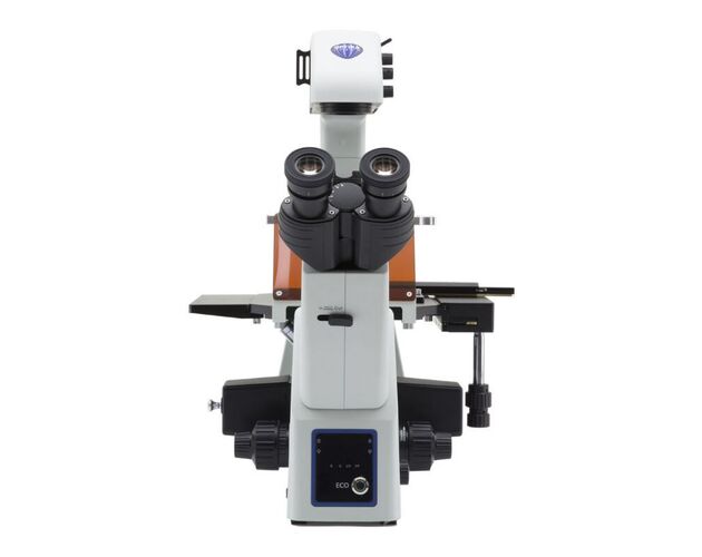 Optika Inverzný mikroskop IM-5FLD, fluorescenčný, trinokulárny, inversný, 10×/24 mm, dopadajúce a prechádzajúce svetlo, LED 5 W + 8 W, bez objektívov