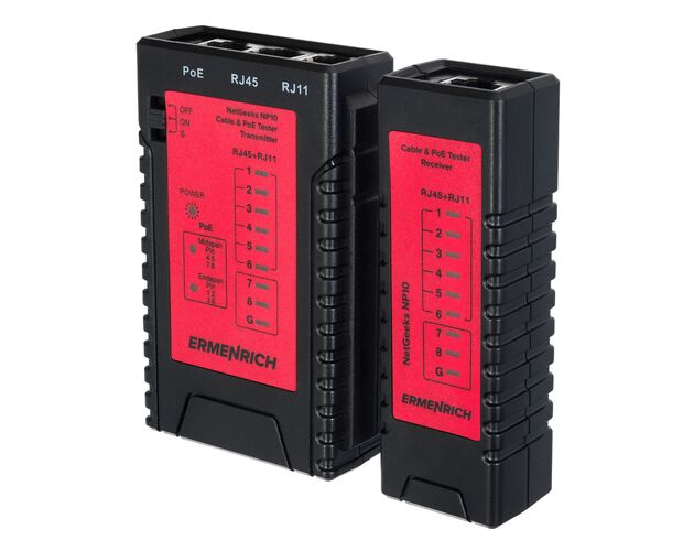 Ermenrich NetGeeks NP10 tester káblov a PoE