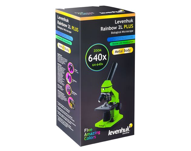 Mikroskop Levenhuk Rainbow 2L PLUS Lime, Farba: Lime, image-13