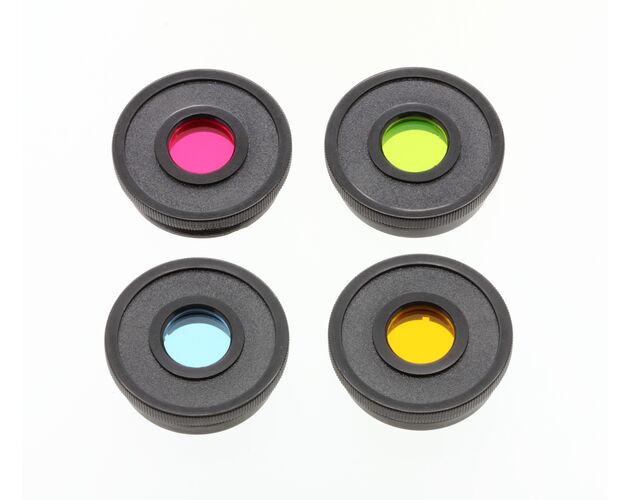 Sada farebných filtrov BRESSER Essential 1,25" červený, zelený, modrý, žltý