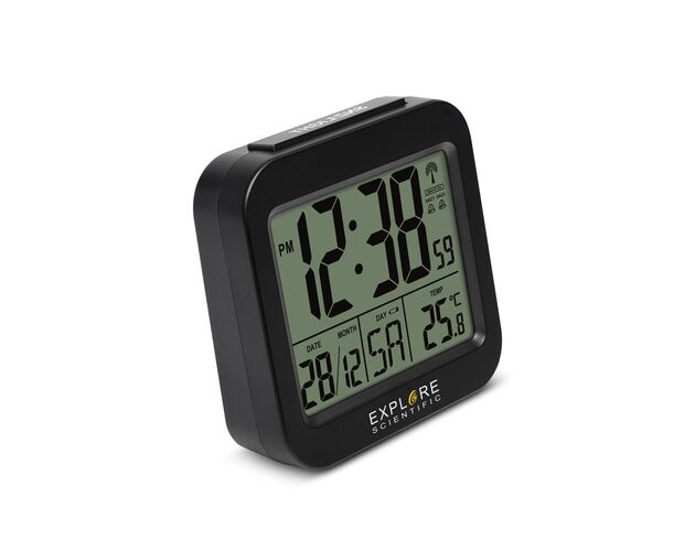 Explore Scientific RC Alarm Clock, black, image-2
