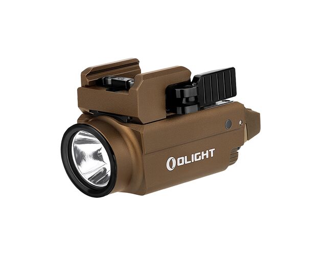 Svetlo na zbraň Olight Baldr S 800 lm Desert Tan – zelený laser   