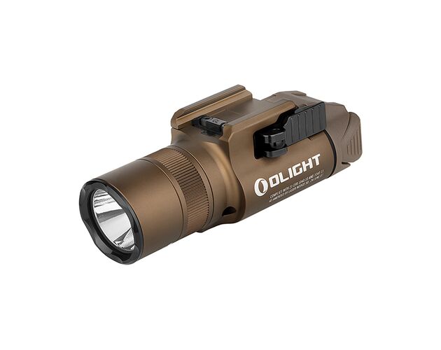 Svetlo na zbraň Olight BALDR PRO R Desert Tan 1350 lm – zelený laser   