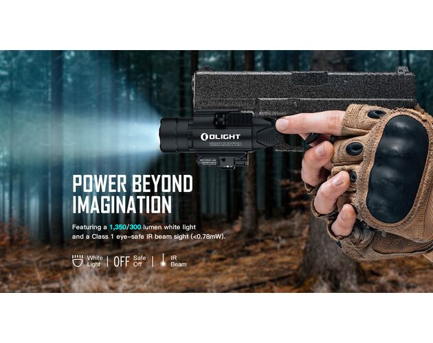 Svetlo na zbraň Olight BALDR IR 1350 lm - IR zelený laser  , image-9