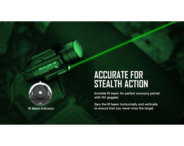 Svetlo na zbraň Olight BALDR IR 1350 lm - IR zelený laser  , image-4