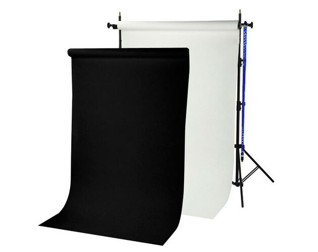 Systém pozadia BRESSER BR-TP240 + 2 rolky (biela/čierna, 1,35 × 11 m)