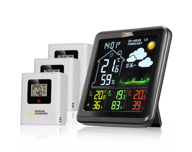 NATIONAL GEOGRAPHIC VA Farebná meteorologická stanica s LCD displejom vrátane 3 senzorov