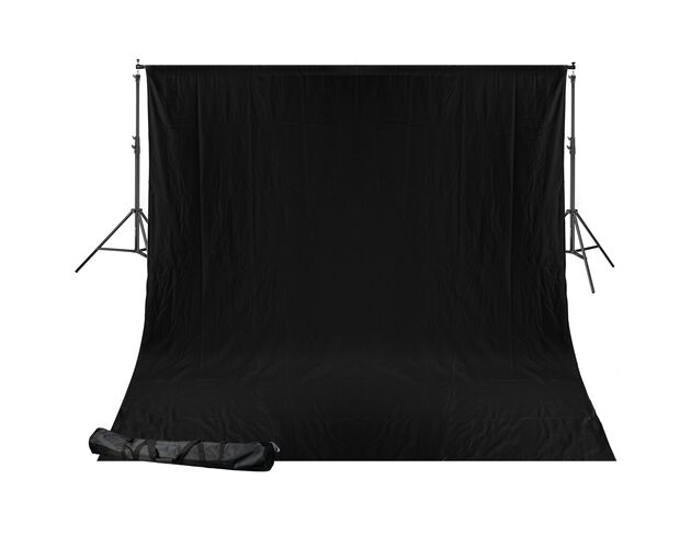 BRESSER BR-D24 Background System + Background Cloth 2,5 x 3m Black