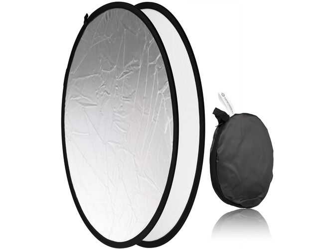 Skladací reflektor BRESSER BR-TR8 2-v-1 strieborný/biely 80 cm okrúhly
