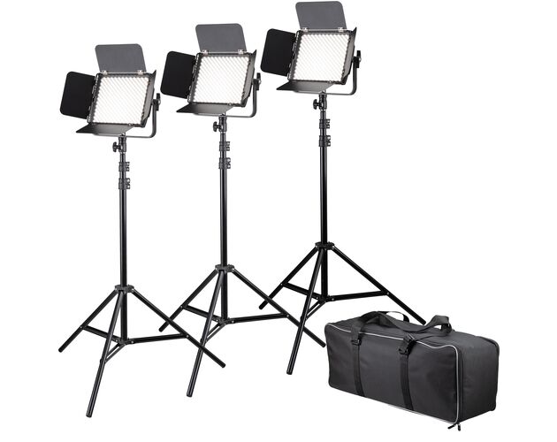 LED plošné svetlá BRESSER BR-600MB Triple Kit