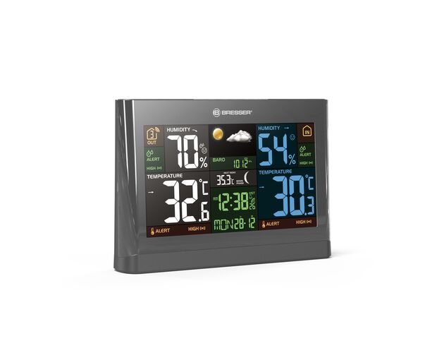 BRESSER rádiom riadená meteorologická stanica Meteo THBM Farba sivá, image-2