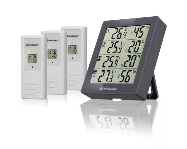 BRESSER Thermo-Hygrometer Quadro with 4 Independent Measuring Details