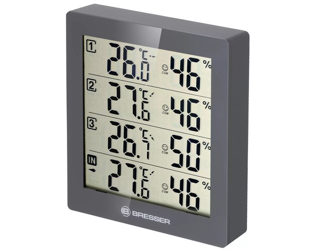 BRESSER Thermo-Hygrometer Quadro with 4 Independent Measuring Details, image-2