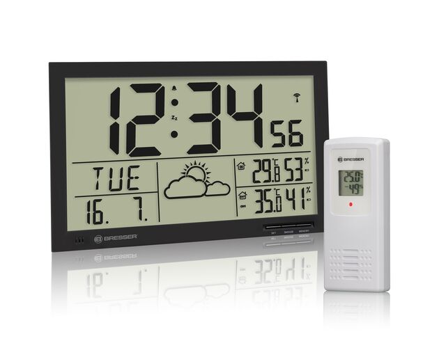 Nástenné hodiny BRESSER MyTime Jumbo LCD – s počasím