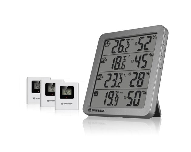 Termo-hygrometer BRESSER Quadro NV – sivý