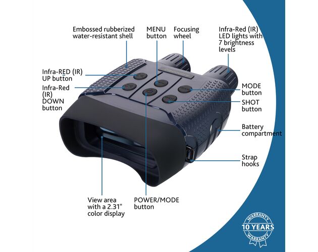 Discovery Night BL10 Digital Night Vision Binoculars with Tripod, image-14
