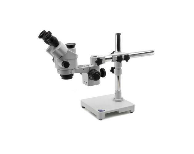 Optika Zoom-stereomikroskop SLX-5, trinokulárny, 7×–45×, FN 21, pracovná vzdialenosť 100 mm