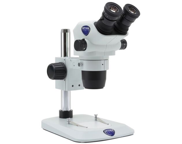Optika Zoom-stereomikroskop SZO-1, binokulárny, 6,7×–45×, stĺpový statív, bez osvetlenia