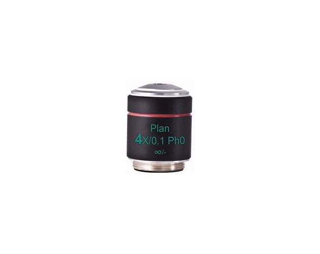 Motic Objektiv PL Ph, CCIS, plan, achro phase 4x/0.10, w.d.12.6mm Ph0 (AE2000)