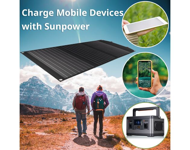 Prenosná solárna nabíjačka BRESSER 90 W s USB a DC výstupmi, image-3