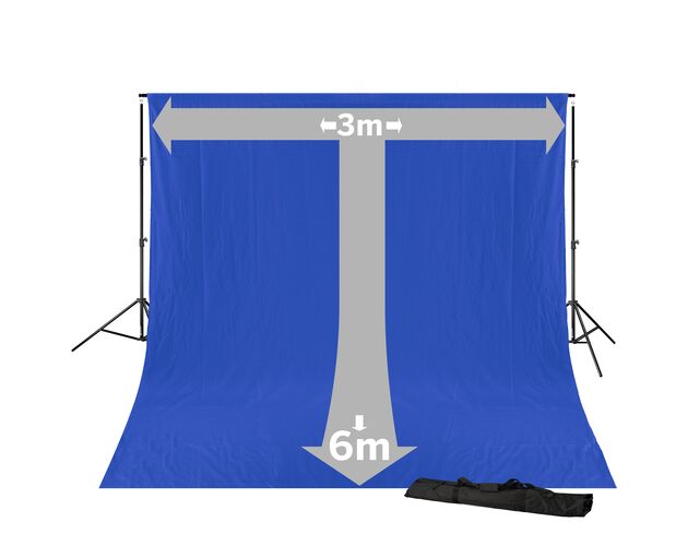 Pozadie BRESSER BR-D23 so systémom 3 × 6 m – Chromakey modré, image-2
