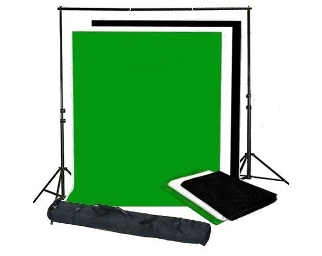 Hintergrundový systém BRESSER BR-BGS2 Sada 21 – vrátane fotopozadí zelené/čierne/biele