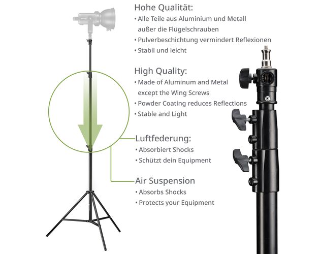 Sada 3× statív BRESSER BR-TP280 PRO-1 (280 cm) + taška, image-4