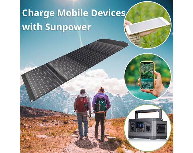 Prenosná solárna nabíjačka BRESSER 120 W s USB a DC výstupom, image-3