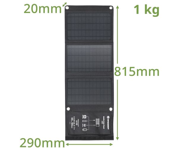 Prenosná solárna nabíjačka BRESSER 21 W – USB a DC, image-5