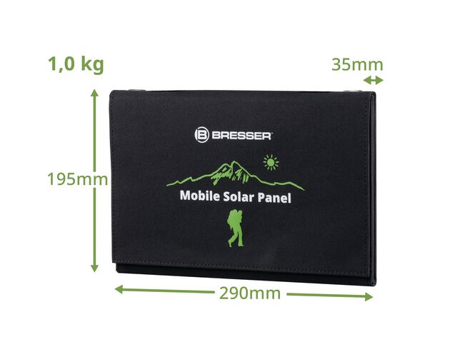 Prenosná solárna nabíjačka BRESSER 21 W – USB a DC, image-4