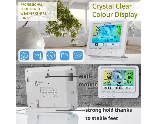 WLAN farebná meteostanica BRESSER s 5-v-1 profi senzorom – biela, image-6