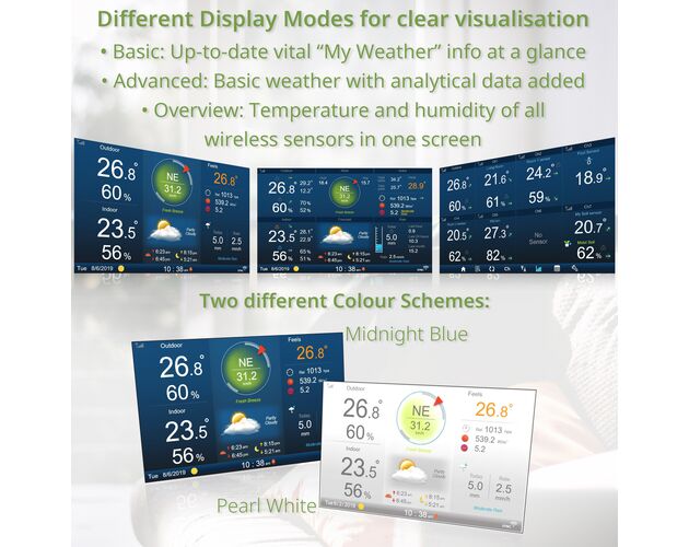WLAN HD TFT meteostanica BRESSER 7-v-1 s rôznymi režimami zobrazenia, image-2