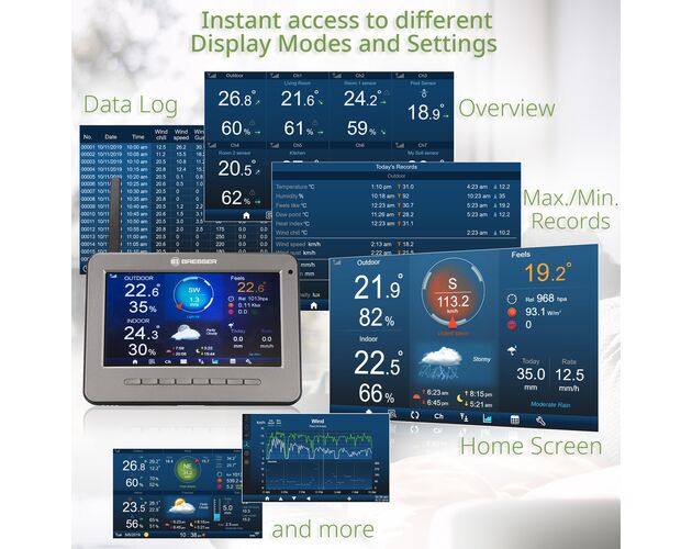 WLAN HD TFT meteostanica BRESSER 7-v-1 s rôznymi režimami zobrazenia, image-3